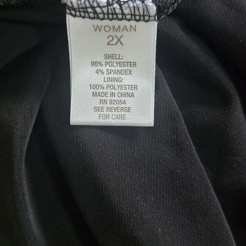 Roz & Ali Black Long Sleeve Tunic Top Stretch Plus Size 2X - Picture 4 of 5